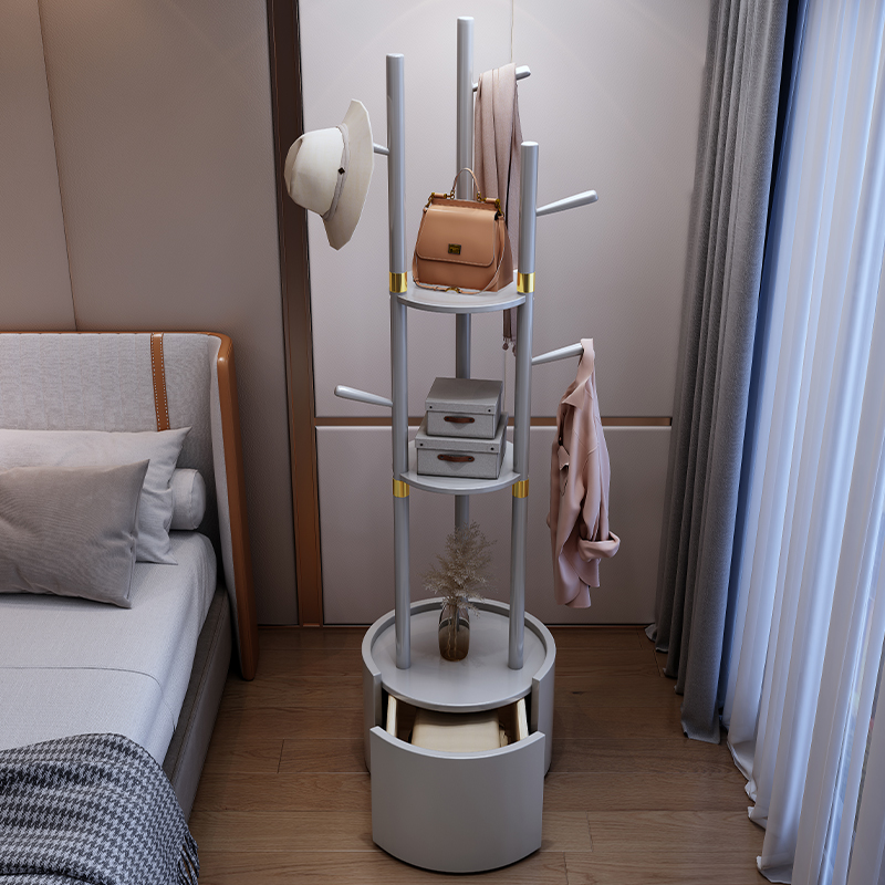 Light extravagant solid wood clothes hat rack bedroom home modern minimalist living-room floor shelve new Chinese simple clothes hanger