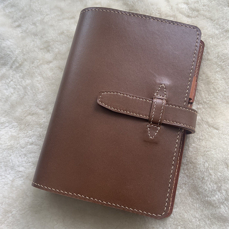 Custom A5 Head Layer Cow Leather Leather Leather Loose-leaf Hand Ledger Day Note Benson Business Portable Dermis Leather Face Notepad
