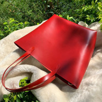 Lady Red Lady Single Shoulder Bag Handbag Head Layer Cow Leather Imported Genuine Hand Tot Satchel Bag Big Bag