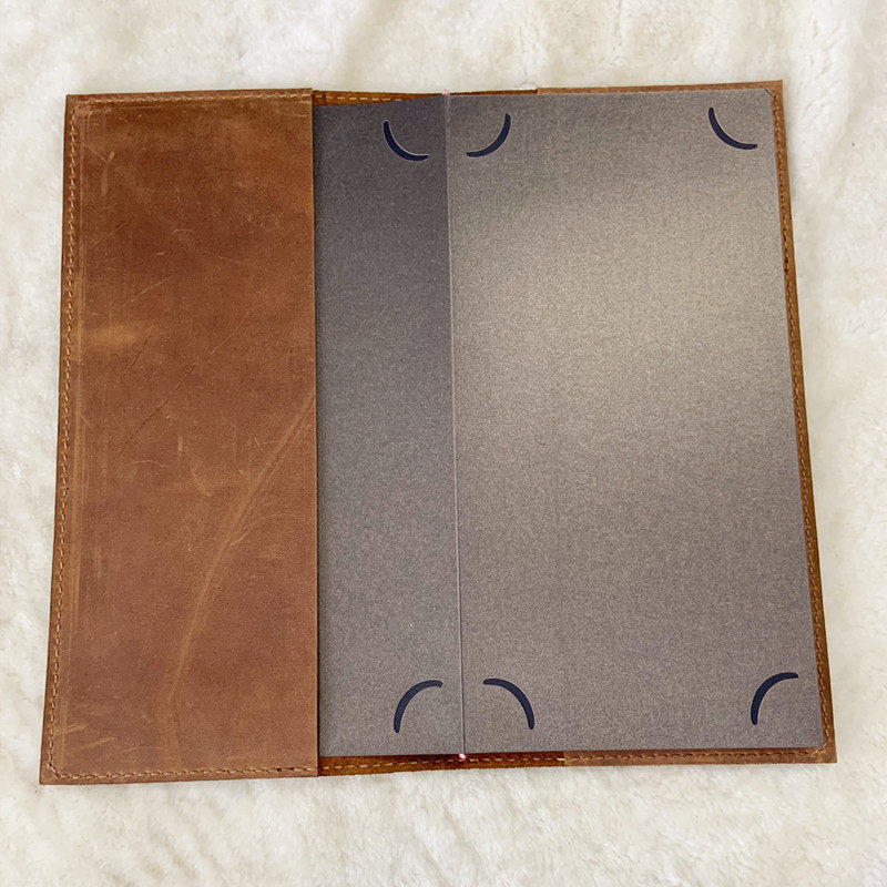 Menu Cover Genuine Leather Leather Jacket Hand Sewing Head Layer Cow Leather Leather Meal Plate Wine Single Recipes Leather Cover Leather Cover