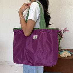 Large Drawstring Eco-Friendly Supermarket Shopping Bag, Fashionable Shoulder Bag, Foldable Portable Tote Bag, Grocery Bag, Waterproof