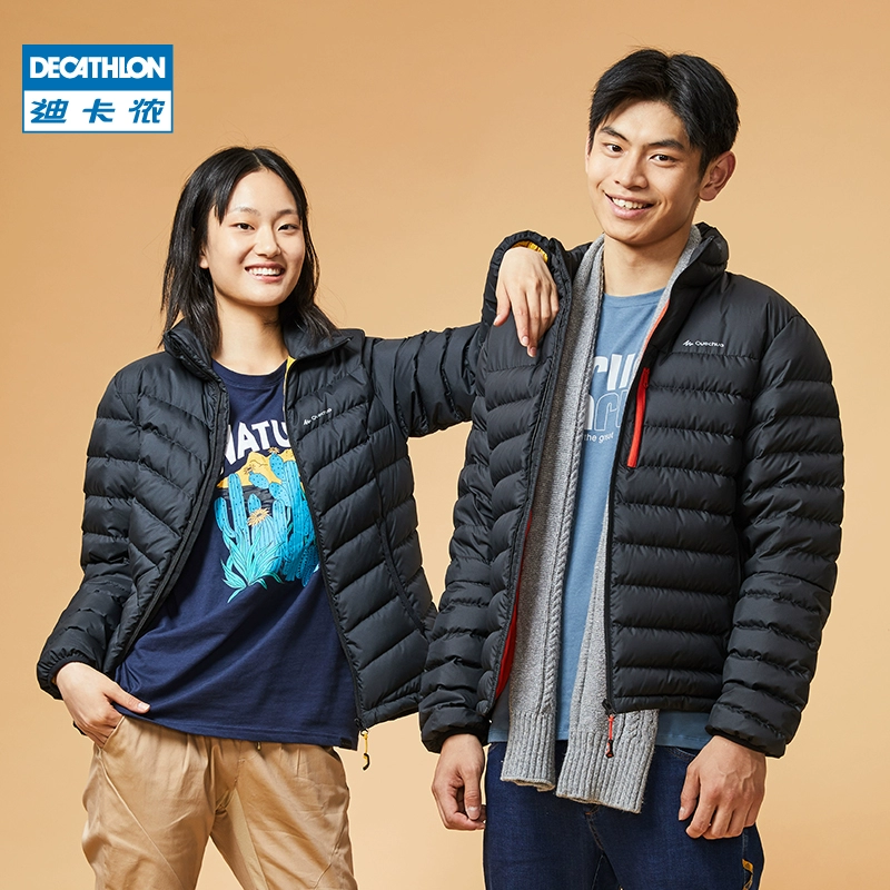 Decathlon bánh mì xuống áo khoác nam nữ ngắn ấm áp mùa đông và thể thao giải trí dày mỏng FOR1 - Thể thao xuống áo khoác