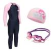 Fuchsia set, waterproof silica gel adjustable swimming cap