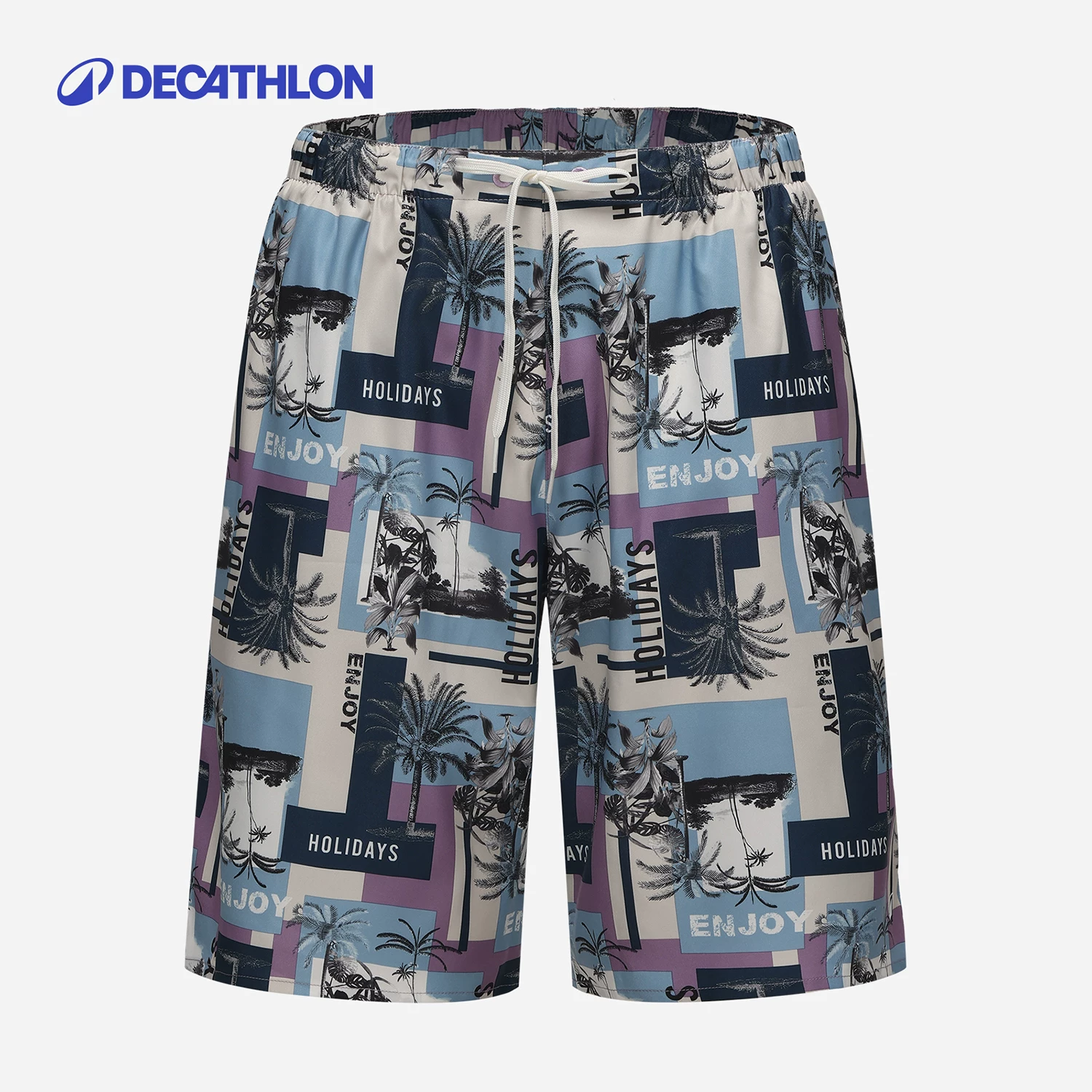 Мужские быстросохнущие пляжные шорты Decathlon, подводные волны, с конструкцией подкладки для предотвращения неловкости, для побережья и термального курорта