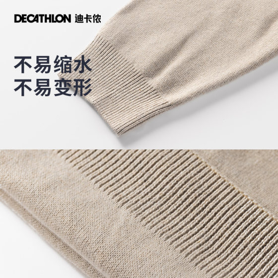 Decathlon 하프 지퍼 스웨터 가을, 겨울 따뜻한 옷깃 풀오버 스포츠 캐주얼 긴팔 스웨터 남성용 SAG1