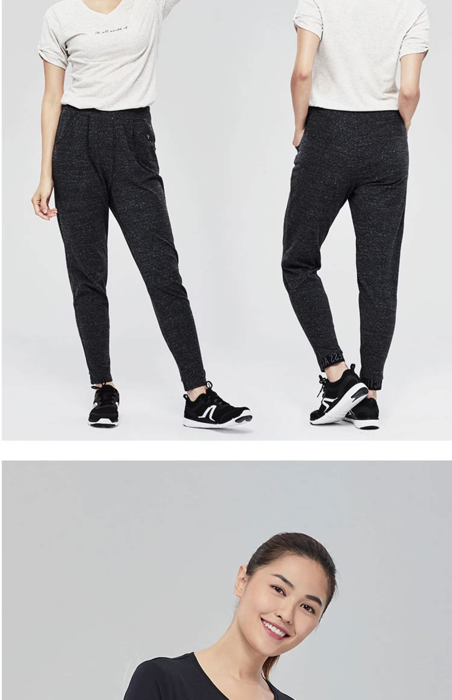 Decathlon hàng đầu cửa hàng áo thun thể thao ngắn tay đào tạo nữ mới mùa xuân và mùa thu mùa hè in bông thể dục thoáng khí GYPW - Áo phông thể thao áo tanktop nữ