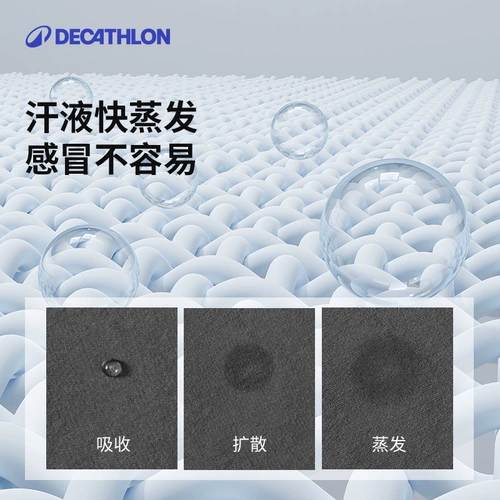 Decathlon полумолния 𫔀быстросохнущая сухая одежда для женщин, осенние спортивные топы с длинными рукавами, футболка, новая одежда для бега, одежда для фитнеса SAL4