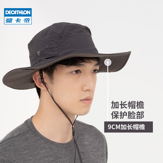 Decathlon 어부 모자 남자 등산 태양 보호 여름 야외 하이킹 낚시 안티 자외선 태양 그늘 모자 여자 ODG