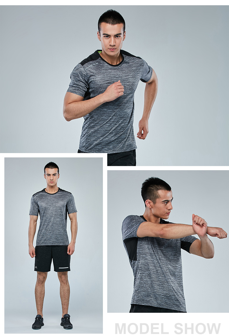 Decathlon thể thao T-Shirt nam mùa hè nhanh chóng làm khô ngắn tay thở mồ hôi thấm casual tập thể dục loose chạy nửa tay áo CHẠY U áo thun adidas nam cổ tròn