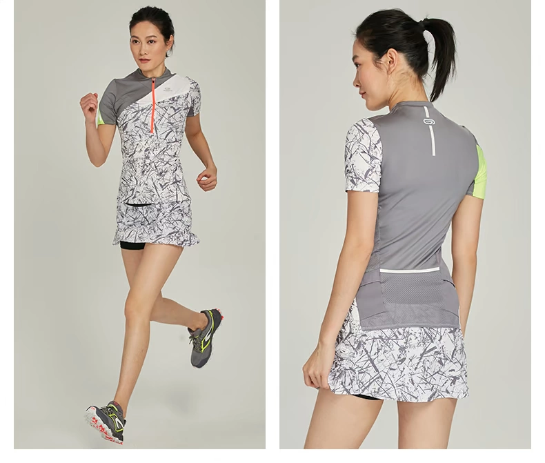 Decathlon thể thao Áo thun nữ marathon ngắn tay Slim thoáng khí ngoài trời nhanh khô chuyên nghiệp xuyên quốc gia chạy RUN C