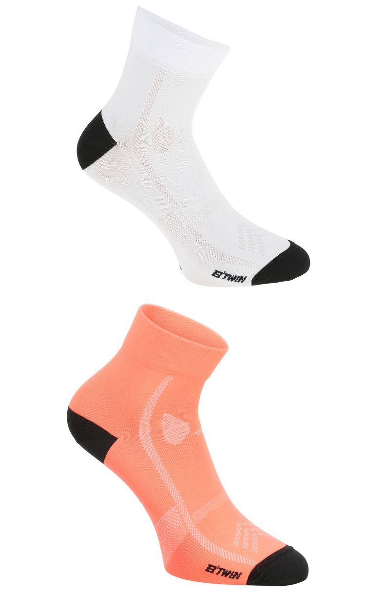 Vớ đi xe đạp Decathlon nhiều màu sắc thoáng khí nhanh chóng đi xe đạp thể thao RBTWIN tất thể thao