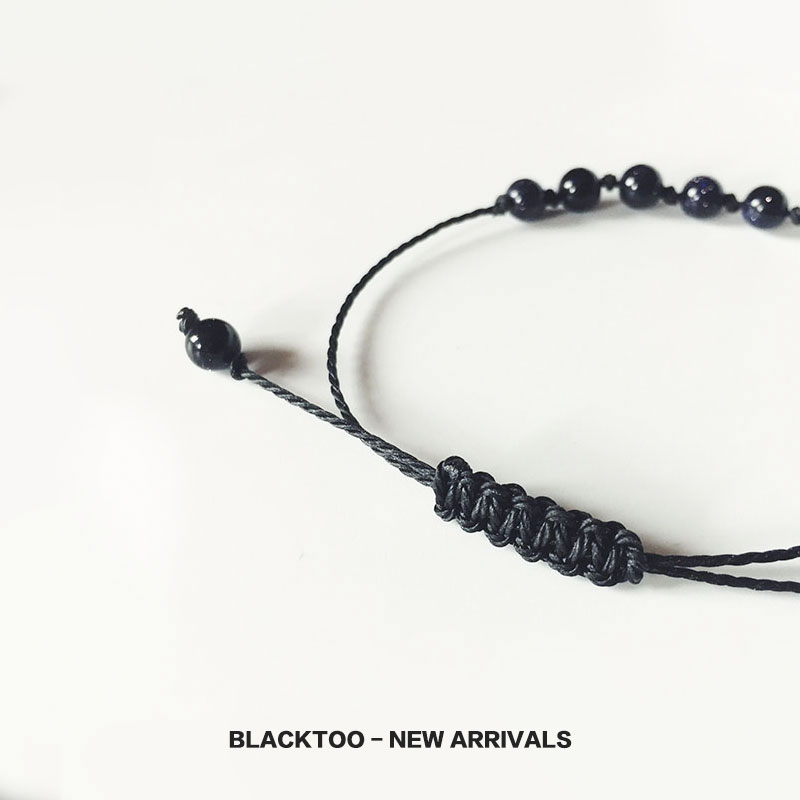 BlackToo / Blue Sandstone Thiết kế đơn giản Vòng đeo tay bện Dây đeo tay Vòng chân Chuyển quà tặng vòng tay cartier
