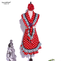 Flamengo Flamenco apron accessories printed with printed wave points lace apron classic design FHH10