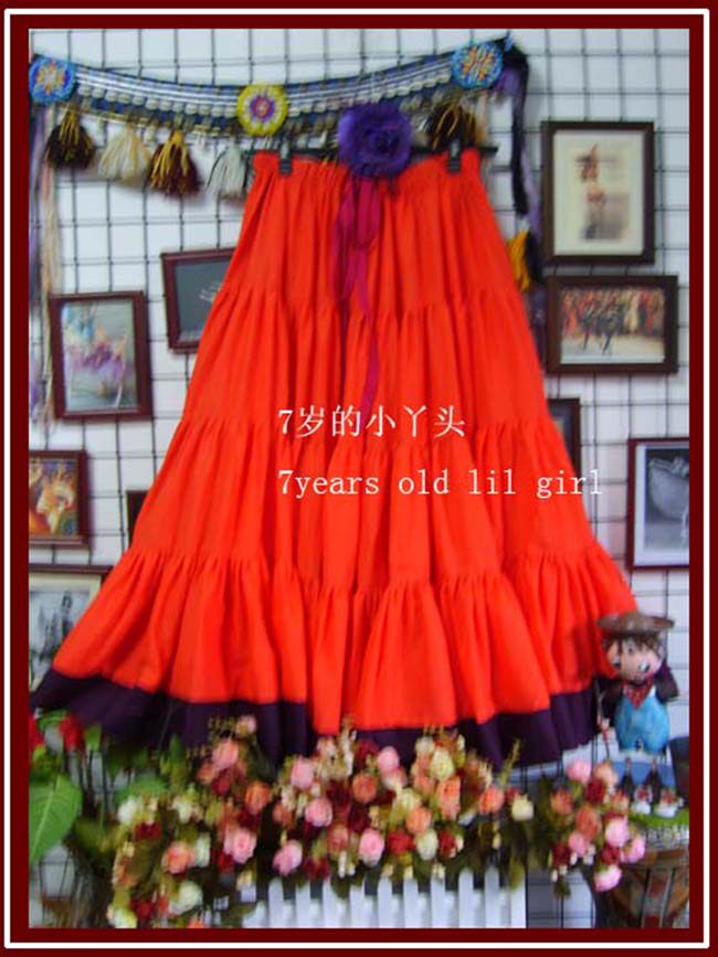 Dance suit Tribal belly belly dance All cotton 4 floors 20 m Sides plus major skirt brand EM05 -Taobao