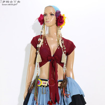 7ansoldlilgirl Belly Leather Dance Photo Blouse * Tsell * Water Yarn Open Flap Sleeveless CSS32