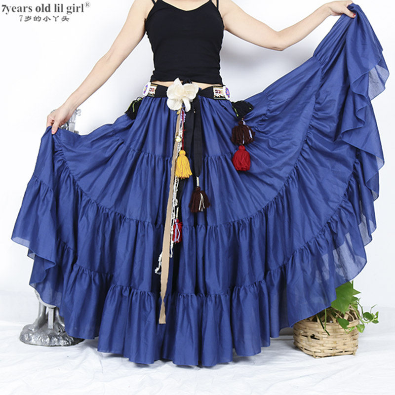 7yearsoldlilgirlATS tribal belly dance New pint all cotton 4 floors 16 m-half body dress CMM10 -Taobao