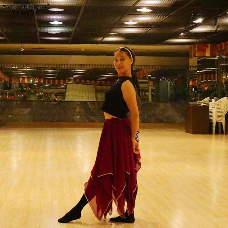 Belly dance dresses 2019 new summer clothing Italian snow spinning 12-corner yarn dress brand EW82-Taobao