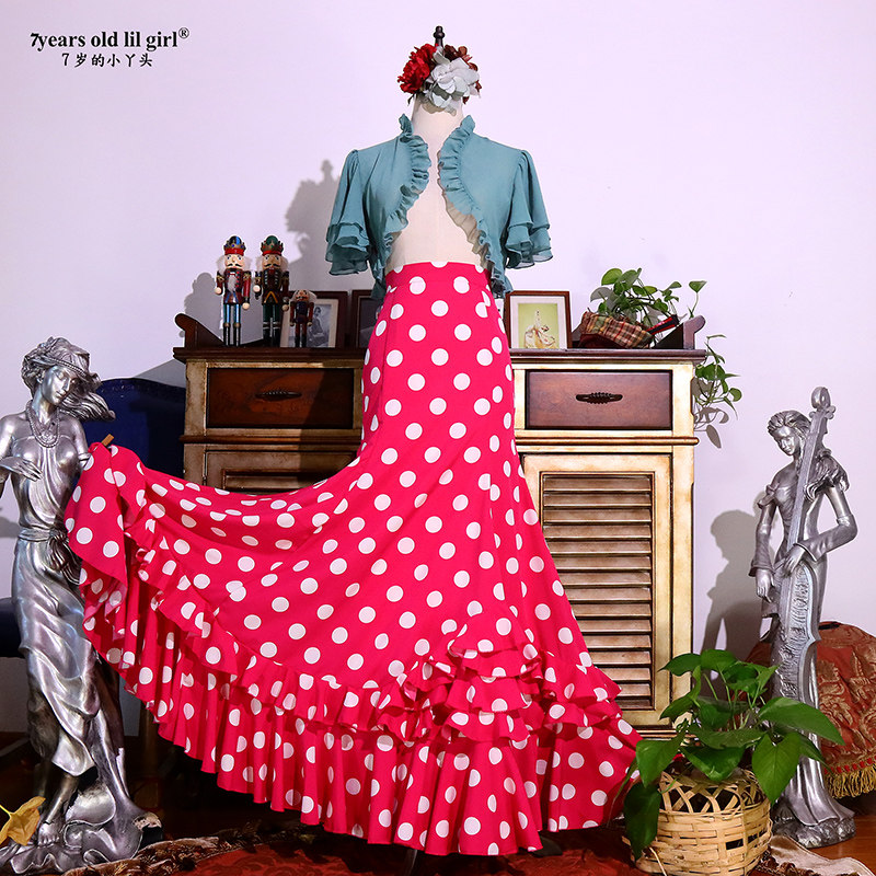 Flambenco Franco Dancing Dress 2021 Spring Summer New Bag Hip multilayer Lotus Leaf skirt DTT53-Taobao