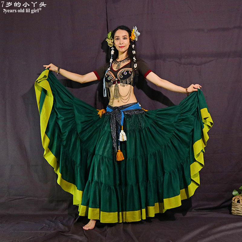 ATS Tribe Belly Dance Boutique Gypsy Big Round Dress Bohemian 4 floors 16m All cotton CWW01 -Taobao