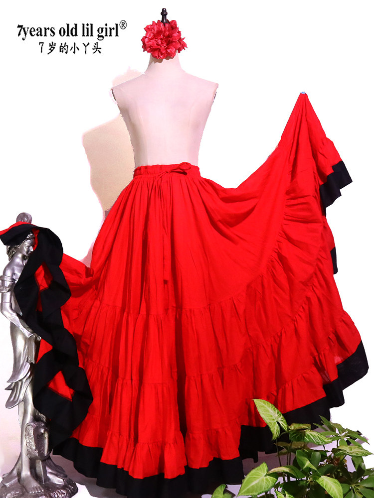 ATS US tribal belly dance big dress rehearsals performance 4 floors 20 m cotton large pendulum skirt hot pin EM02 -Taobao