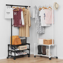 Coat rack floor-to-ceiling indoor hanger multifunctional shoe rack combination hanger removable rental dormitory hanging rack