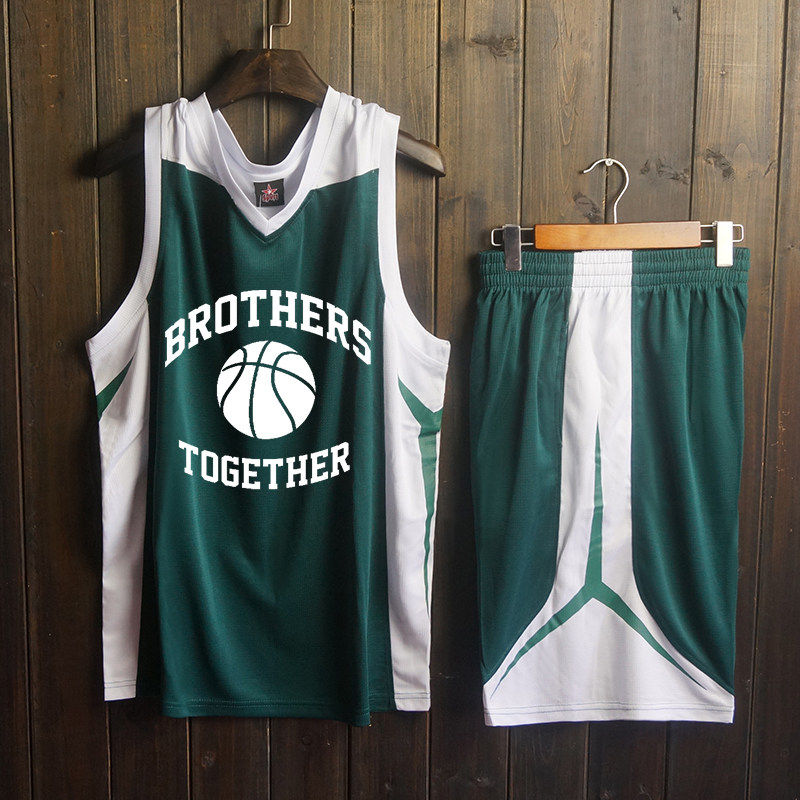 Basketball suit set men's competition training team uniform loose college student breathable vest basketball jersey custom print group purchase