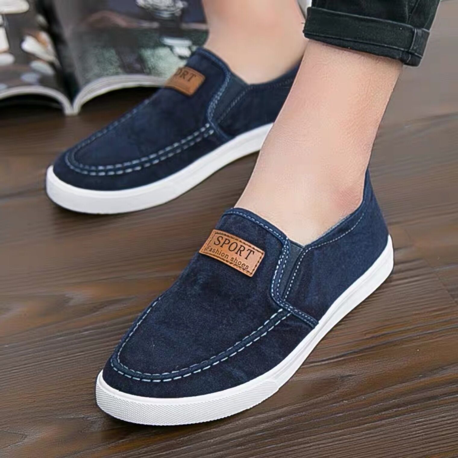 2022 Spring breathable canvas shoes with a slothy shoe and Korean tide casual men's shoes old Beijing cloth shoes