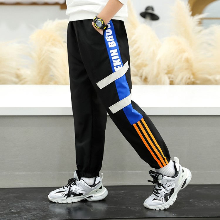 Boys' pants spring 2021 new middle-aged children's overalls Korean version of the Western style spring and autumn trousers are handsome and fashionable