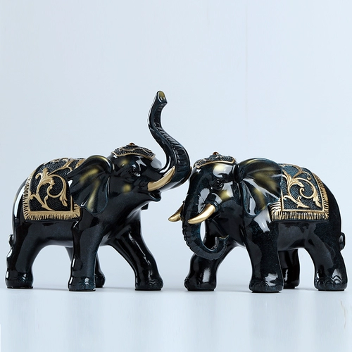 Украшения, поделки для украшения дома, счастливые слоны, современные легкие роскошные подарки, винные шкафы, офисная мебель из золотой смолы.