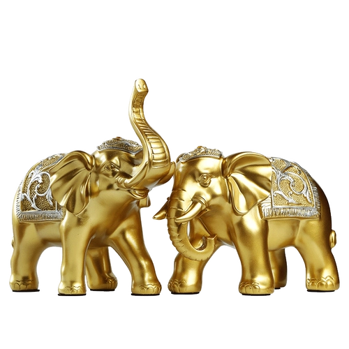 Украшения, поделки для украшения дома, счастливые слоны, современные легкие роскошные подарки, винные шкафы, офисная мебель из золотой смолы.