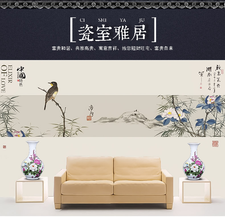 Furnishing articles household act the role ofing is tasted sitting room of I and contracted creative ceramic dry flower art flower arranging Chinese office desktop vase