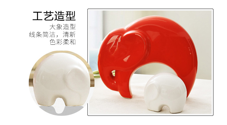 Fashionable household decoration ceramics handicraft creative wedding gift for the sitting room the bedroom TV ark place mother elephant