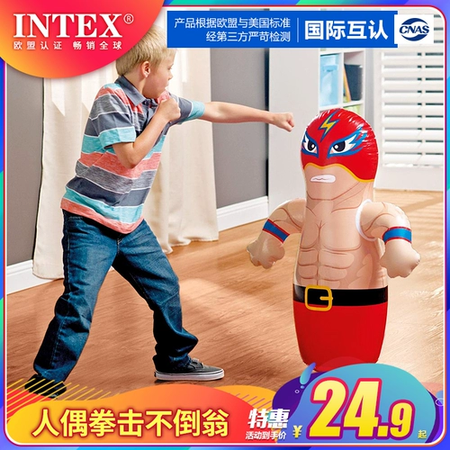 INTEX Кукла, мультяшная надувная неваляшка для борьбы, вспомогательная боксерская игрушка