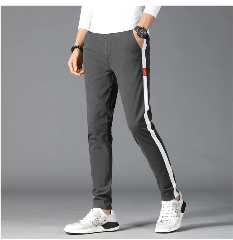 Quần âu hoang dã Quần dài nam cotton mùa thu mới thanh thể thao thoáng khí Slim Hàn Quốc phiên bản quần lọt khe đồ nam