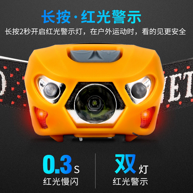 LED strong light headlight charging ultra-bright induction mini mosquito repellent night fishing head-mounted outdoor ultra-light small model