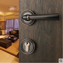 American copper lock black door lock minimalist American indoor door door imitation ancient split lock Eurostyle room door lock ME2390