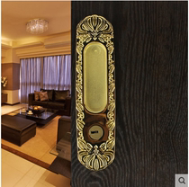 American golden bronze lock toilet mobile door lock American 24K gold hook lock Eurostyle wooden door imitation ancient push Ramen lock