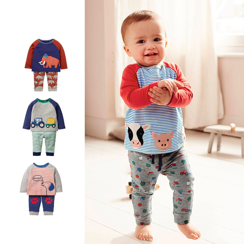 MiniBoden Baby Suit Baby Knit Blouse Pants Suit British Straight Camper Fashion Children Clothing