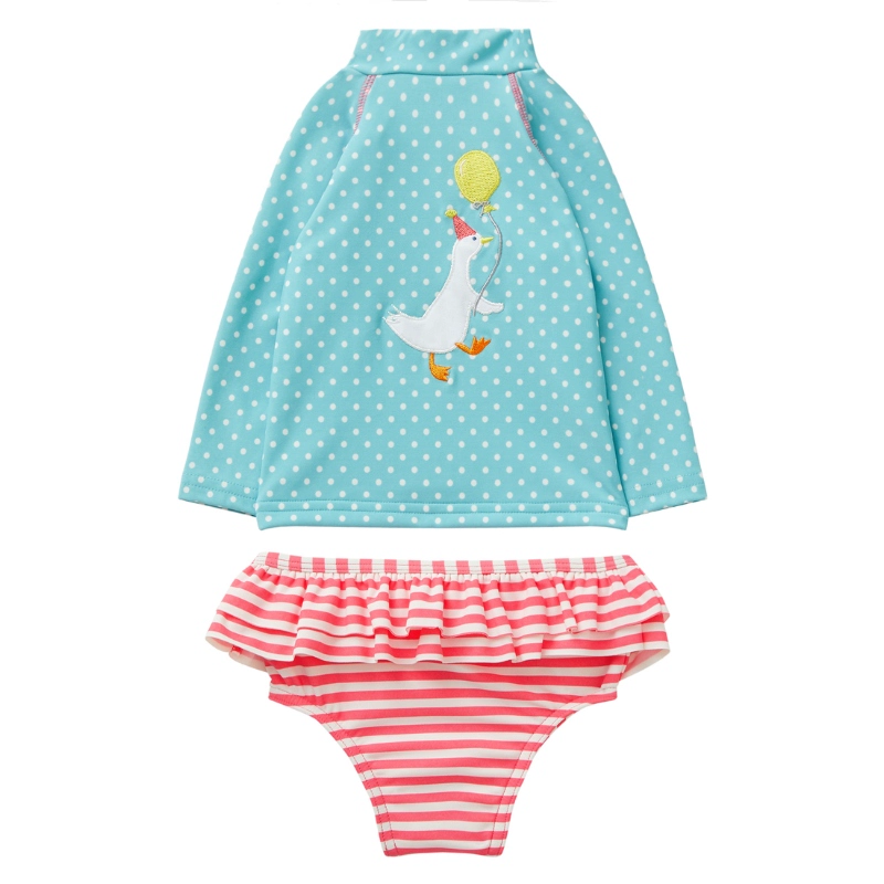 MiniBoden UK Direct Children Mặc Trẻ em Kem chống nắng polka Dot In Surf Bộ đồ bơi bó sát