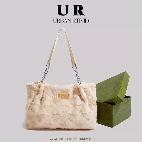 UR Light, роскошная брендовая весенне-летняя плюшевая женская сумка, новинка 2025 года, весенне-летняя ниша, оригинальная женская сумка-тоут большой вместительности