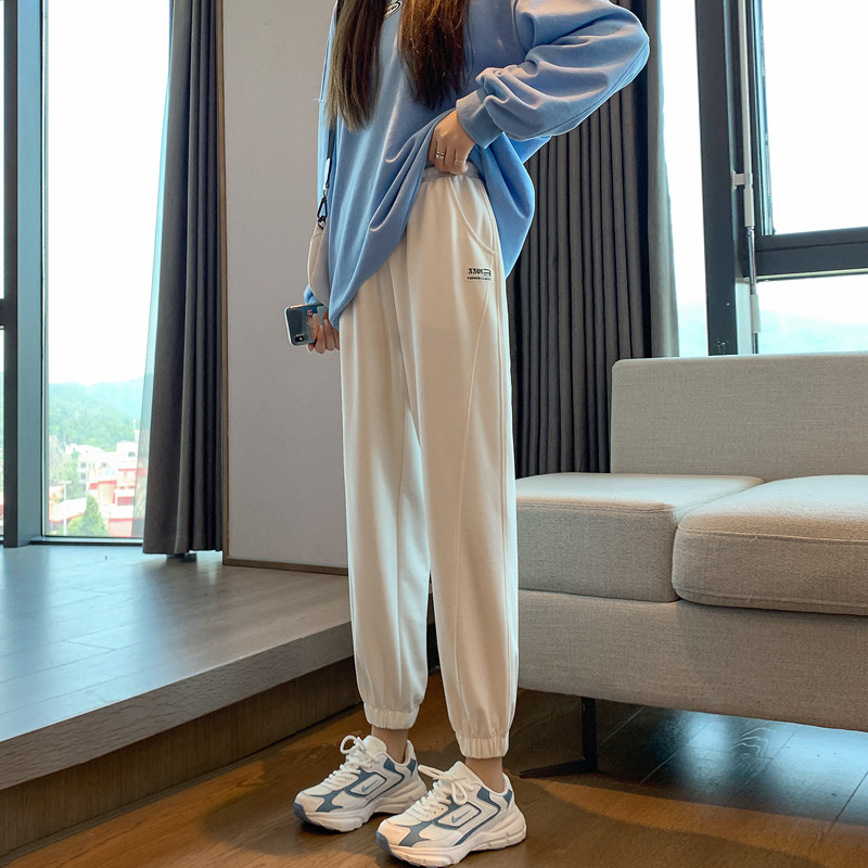 Sweatpants women's loose leggings casual nine-point pants spring autumn winter plus velvet thick outer wear small lantern sweatpants