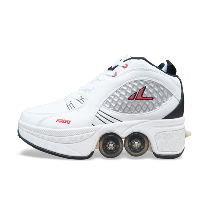 (Zhang Guowei) Shaking Sound Wheels Skating Shoes Adult Male Storm Walking Shoes Women With Ice Walking Shoes Four-wheeled Stealth Pulley Shoes