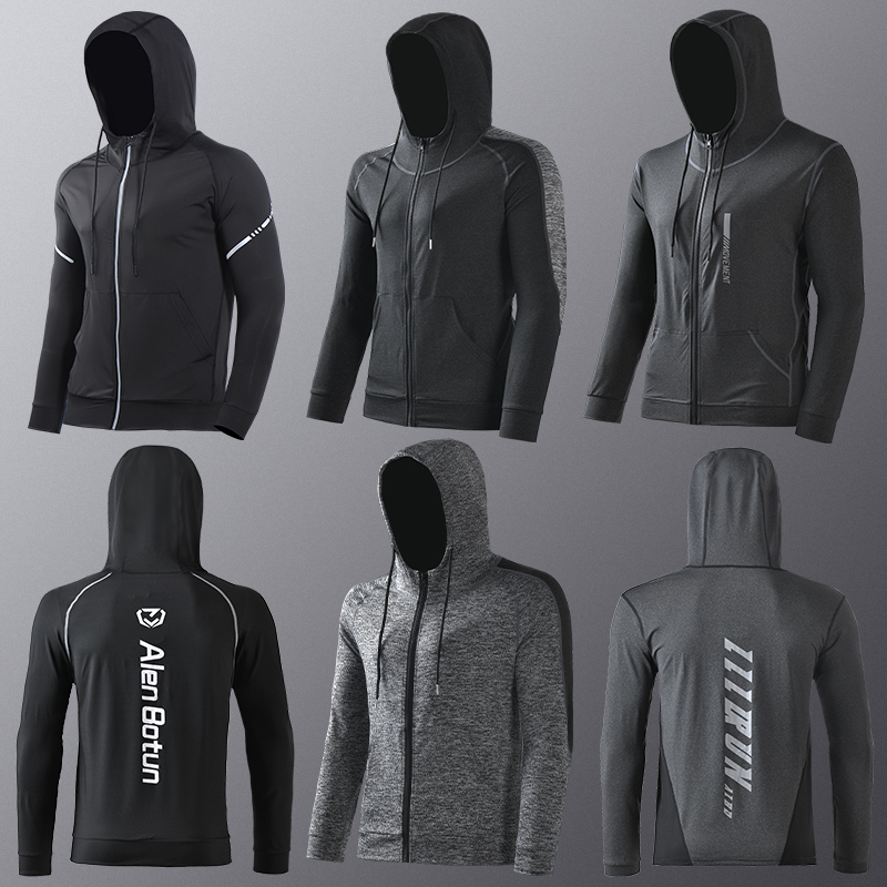 Sports Jacket for Men, Spring Fitness Quick-Drying Clothing, Sports Student Windbreaker, Spring and Autumn Running Professional Morning Run Training Clothing Top