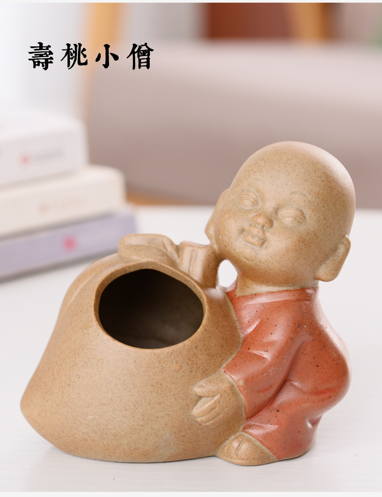 Hydroponic grass cooper contracted small zen monk vase more than other meat water raise no hole, flowerpot ceramic dry flower vase