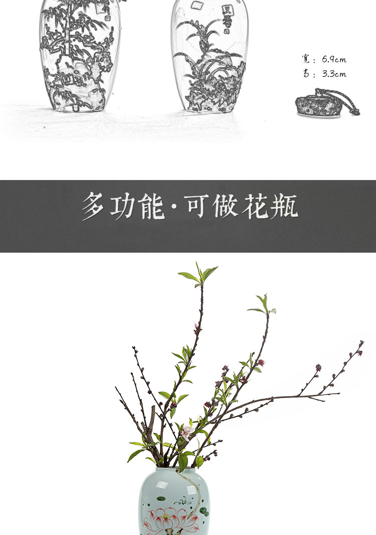 Water have no hole pot lucky bamboo Water raise a new ceramic flower POTS dry flower vase all over the sky star flower implement simple move