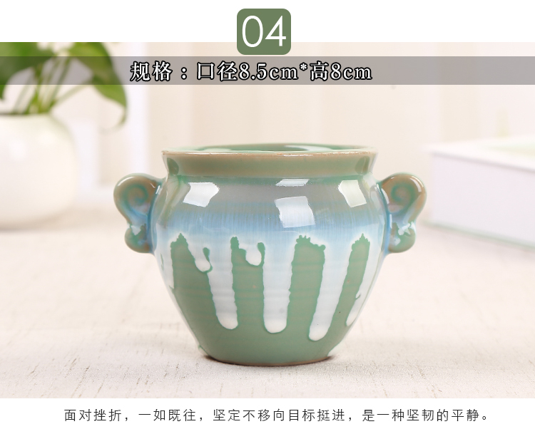 European fleshy flower pot wholesale ceramic plant violet arenaceous coarse pottery, green plastic contracted individuality creative small potted the plants