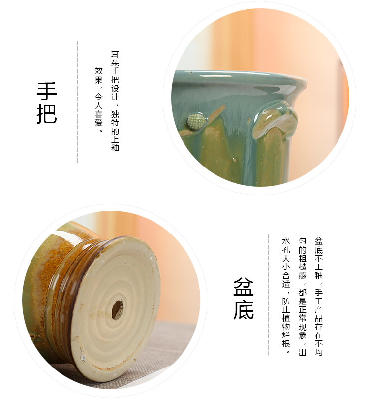 Black Master cây mọng nước cọc cũ kích thước cao chậu hoa lớn gốm châu Âu đường kính lớn bình trong nhà để bàn trang trí - Vase / Bồn hoa & Kệ chậu chữ nhật trồng cây