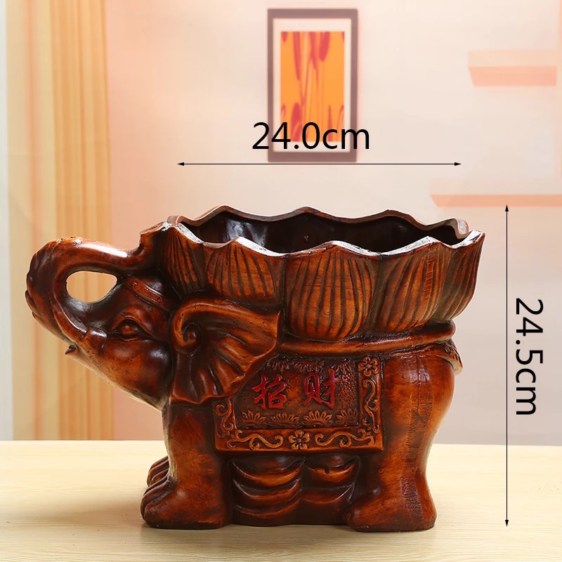 European rich tree king auspicious ceramic flower pot lucky elephant ceramic flower POTS and restoring ancient ways banyan green plant pot