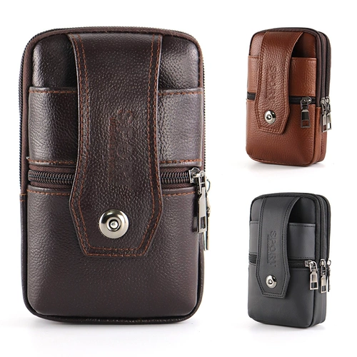 Ремень, мобильный телефон, универсальная поясная сумка для пожилых людей, из натуральной кожи, для среднего возраста