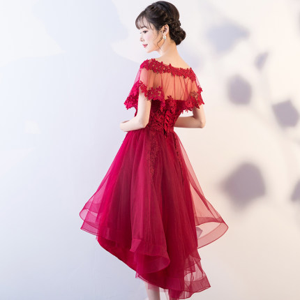 敬酒服2018新款秋季新娘结婚小礼服长短款红